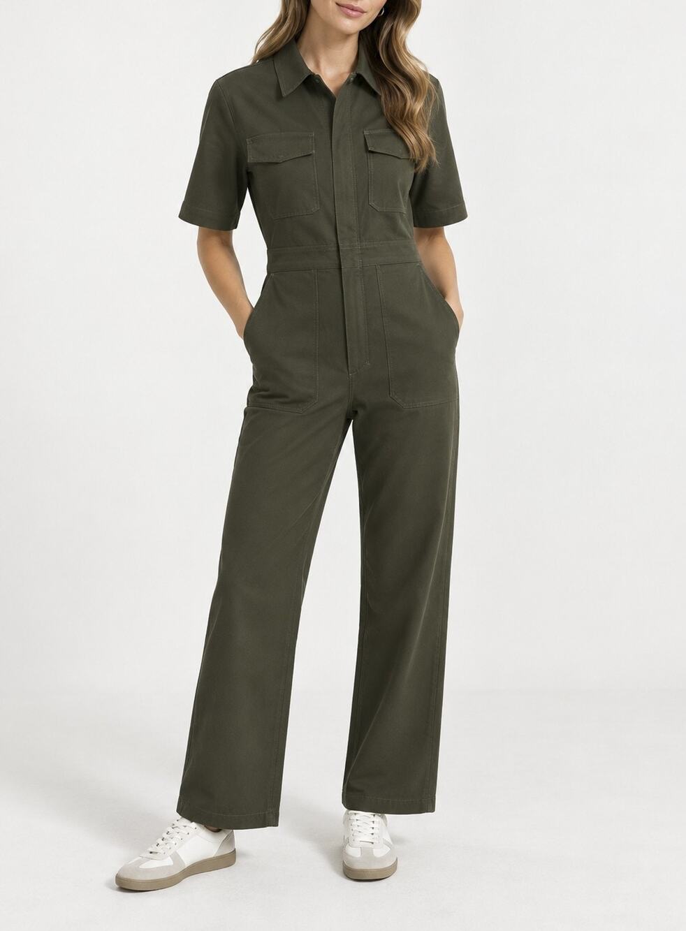 Rivet Utility Worker Green Cotton Blend Twill Utility Jumpsuit Coverall Small